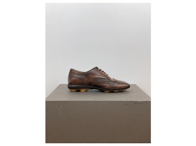 Miu Miu SS99 Derbies de punta cuadrada con suela de picos Castaño - vista 4