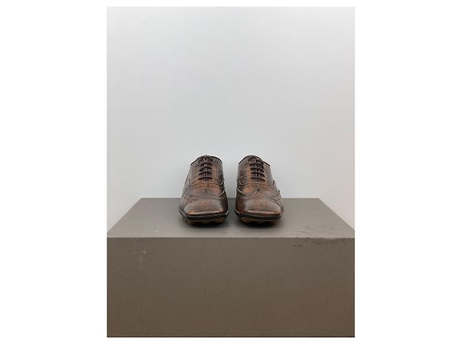 Miu Miu SS99 Derbies de punta cuadrada con suela de picos Castaño - vista 5