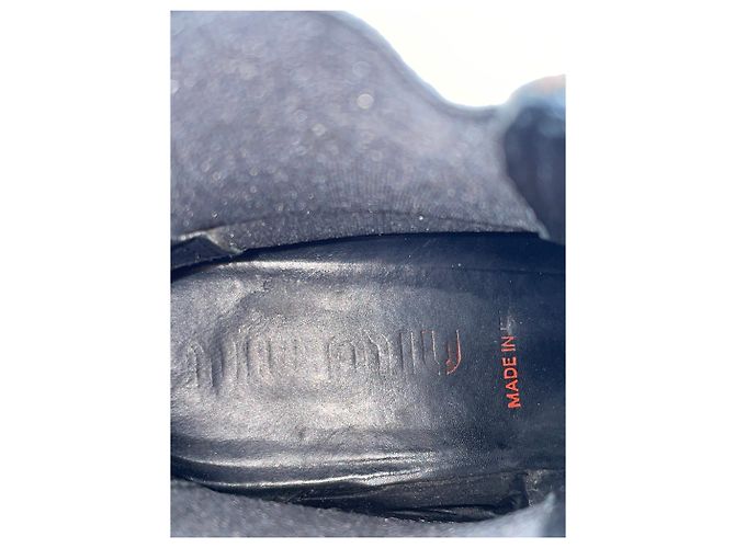 Botas Chelsea brogue de punta cuadrada con suela de picos Miu Miu SS99 Castaño - vista 9
