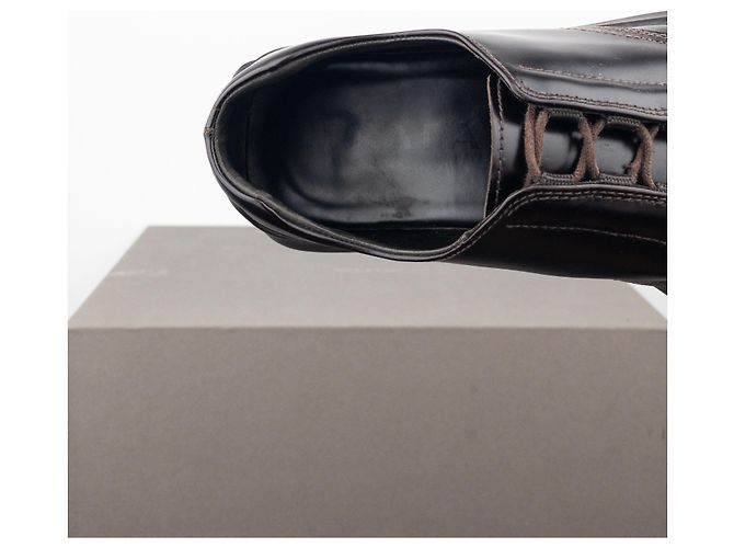 Scarpe Derby Creeper a Punta Quadrata Prada AW99 Marrone - vista 8