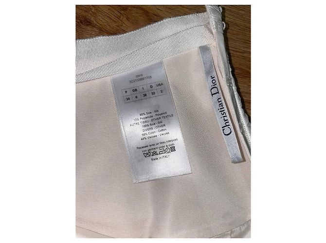 Falda plisada de jacquard blanco Christian Dior - vista 3
