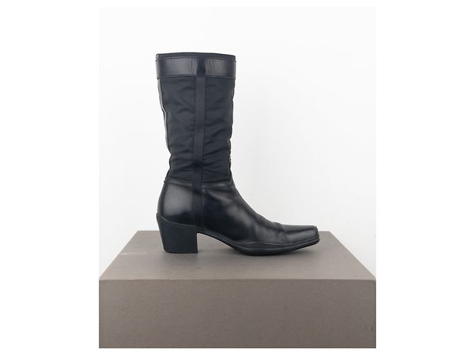 Botas de vaquero híbridas con hebilla Prada de los 2000 Negro - vista 4