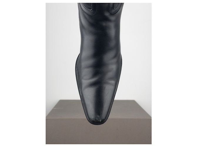 Botas de vaquero híbridas con hebilla Prada de los 2000 Negro - vista 7