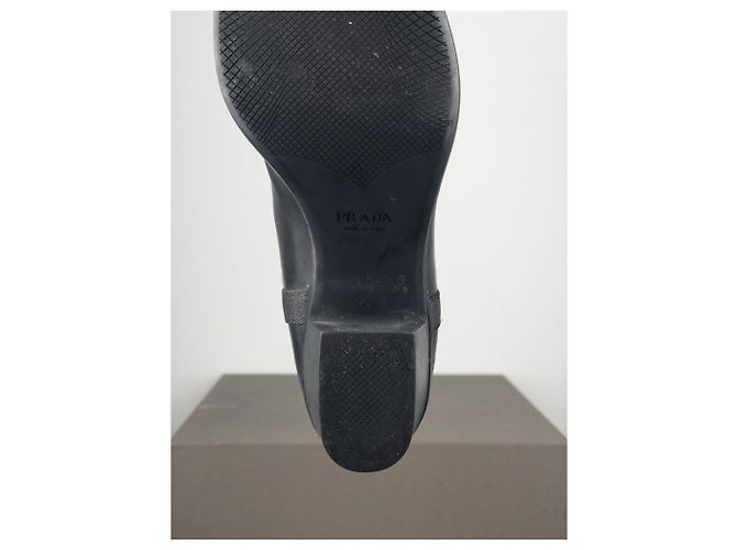 Botas de vaquero híbridas con hebilla Prada de los 2000 Negro - vista 9