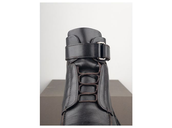 Botas de combate de tobillo con punta cuadrada Prada AW99 Castaño - vista 10