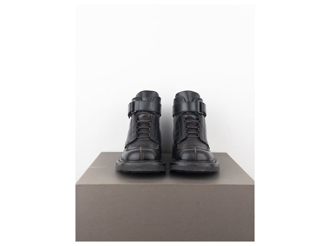 Botas de combate de tobillo con punta cuadrada Prada AW99 Castaño - vista 5