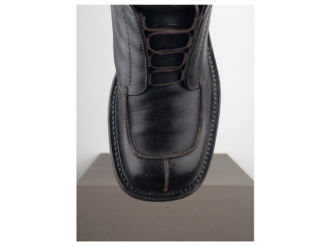 Botas de combate de tobillo con punta cuadrada Prada AW99 Castaño - vista 7