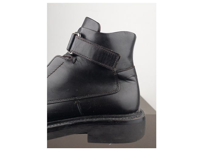 Botas de combate de tobillo con punta cuadrada Prada AW99 Castaño - vista 8
