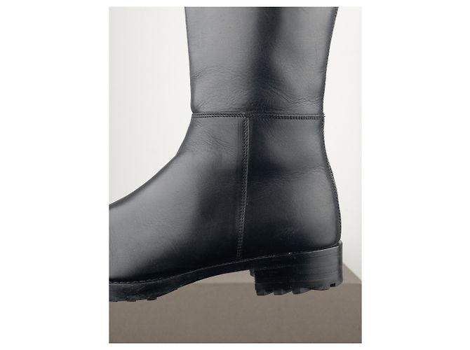 Botas de combate biker de punta afilada ‘Peco’ Miu Miu AW01 Negro - vista 8