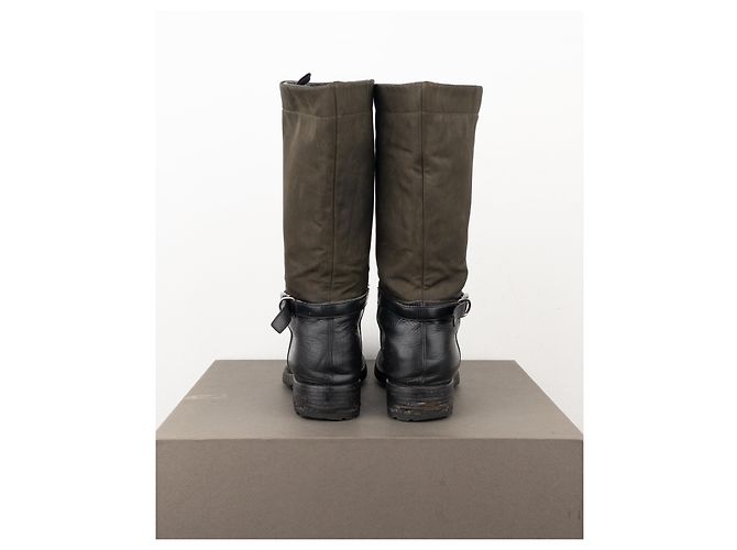 Prada 2000er Mid-Calf Hybrid Schnallenreitstiefel Schwarz - Ansicht 6