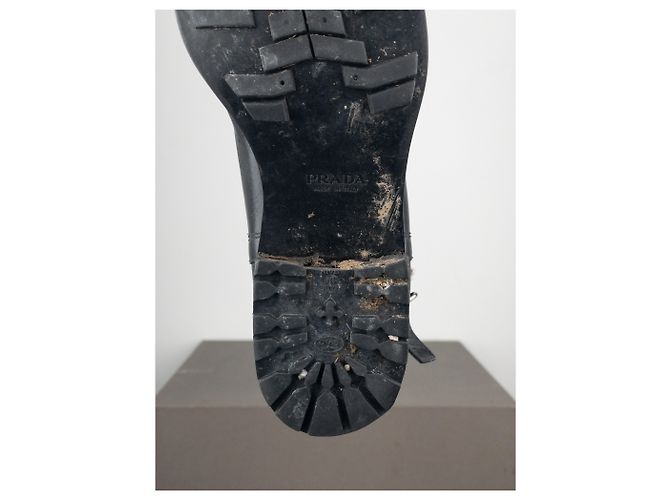 Prada 2000er Mid-Calf Hybrid Schnallenreitstiefel Schwarz - Ansicht 9