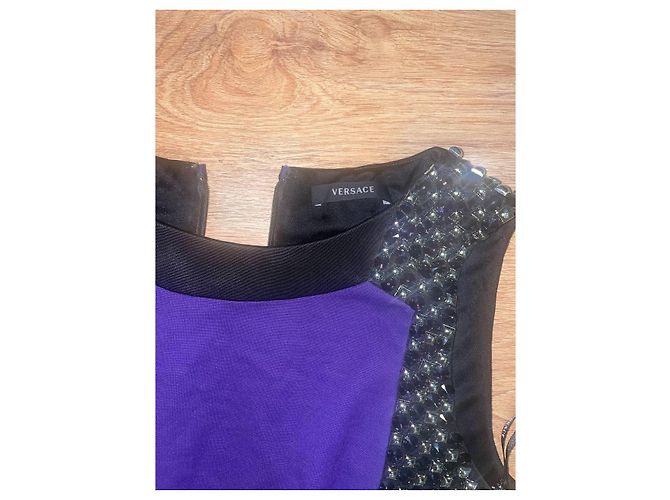 Vestido ajustado adornado Versace Negro Púrpura - vista 2