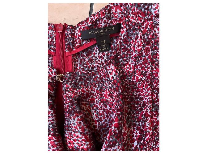 Abito Ruffle Stampato Rosso e Bianco Louis Vuitton Grigio antracite - vista 2