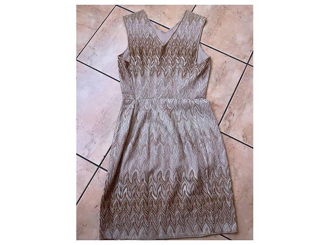 Missoni Zig Zag Strickkleid Braun Beige Golden - Ansicht 2