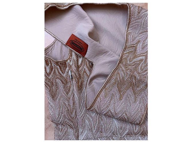 Missoni Zig Zag Strickkleid Braun Beige Golden - Ansicht 3