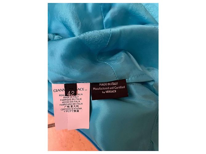 Versace Kleid mit Blumenmuster Rot Blau Lila - Ansicht 5
