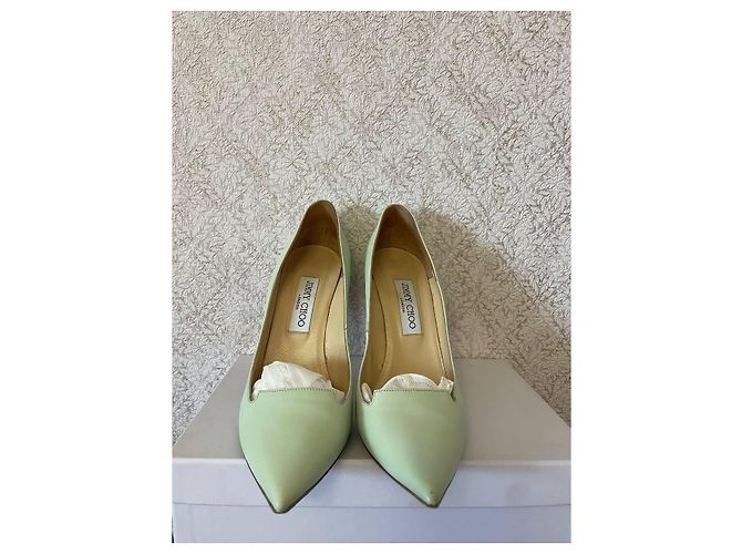 Décolleté in pelle verde chiaro Jimmy Choo - vista 3