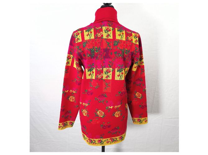 Suéter Kenzo rojo con flores de los años 80 Roja Multicolor - vista 2