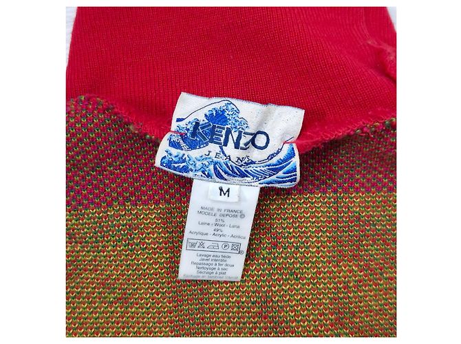 Suéter Kenzo rojo con flores de los años 80 Roja Multicolor - vista 3