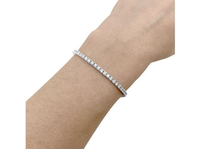 Autre Marque Bracciale linea, oro bianco e diamanti. - vista 5