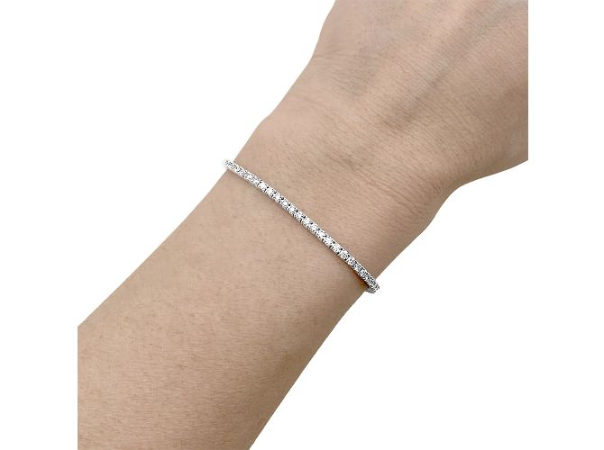 Autre Marque Bracciale linea, oro bianco e diamanti. - vista 5