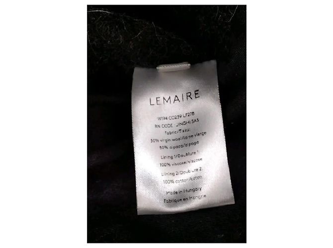 Lemaire Charcoal wool coat - view 8