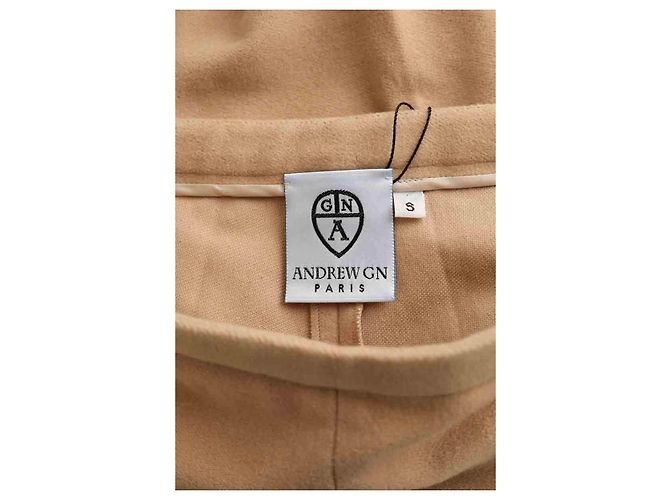 Andrew GN Calça Reta de Lã Bege - vista 5