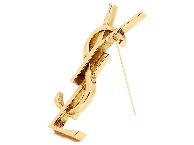 Spilla Cassandre Yves Saint Laurent 2025 Maxi Dorata YSL Spilla Pristine D'oro - view 2