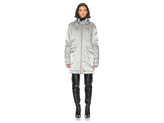 Manteau de ski matelassé long Chanel Sports Line Argenté - vue 2