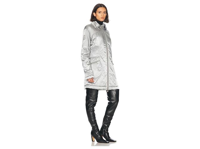 Manteau de ski matelassé long Chanel Sports Line Argenté - vue 3