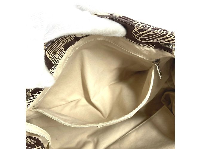 Chanel Vintage gesteppte Tragetasche Braun Beige - Ansicht 14