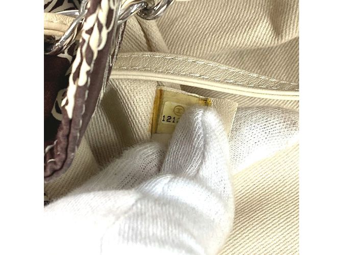 Chanel Vintage gesteppte Tragetasche Braun Beige - Ansicht 16