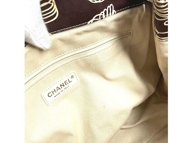 Chanel Vintage gesteppte Tragetasche Braun Beige - Ansicht 17
