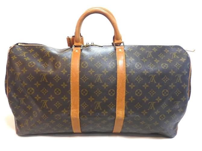 Louis Vuitton Keepall 55 Monogram - MI881 Marrone - vista 11