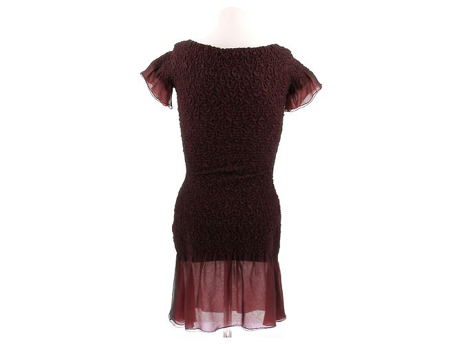 Valentino Garavani Vestido de cóctel burdeos de seda - vista 2