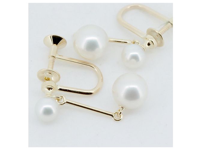 Orecchini in perle Mikimoto Au750 D'oro - vista 3