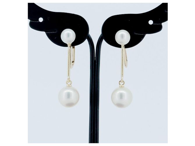 Orecchini in perle Mikimoto Au750 D'oro - vista 5