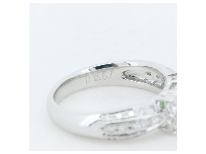 Autre Marque Diamantring mit grünem Granat Pt900 - Ansicht 5