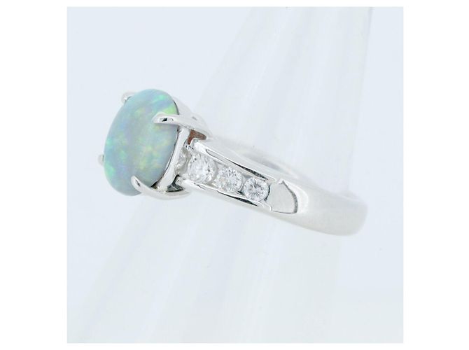 Autre Marque Diamantring mit schwarzem Opal Pt900 - Ansicht 2