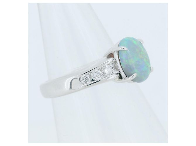 Autre Marque Diamantring mit schwarzem Opal Pt900 - Ansicht 3