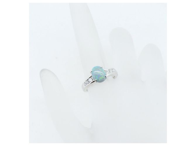 Autre Marque Diamantring mit schwarzem Opal Pt900 - Ansicht 7