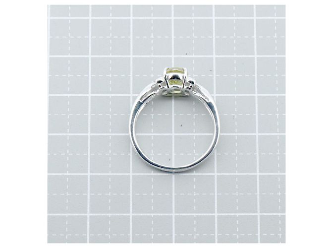 Autre Marque Anello in Sfenopite e Diamante in Oro Bianco Au750 Argento - vista 6