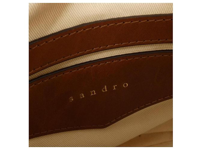Autre Marque Borsa a spalla in pelle Sandro Marrone - vista 5