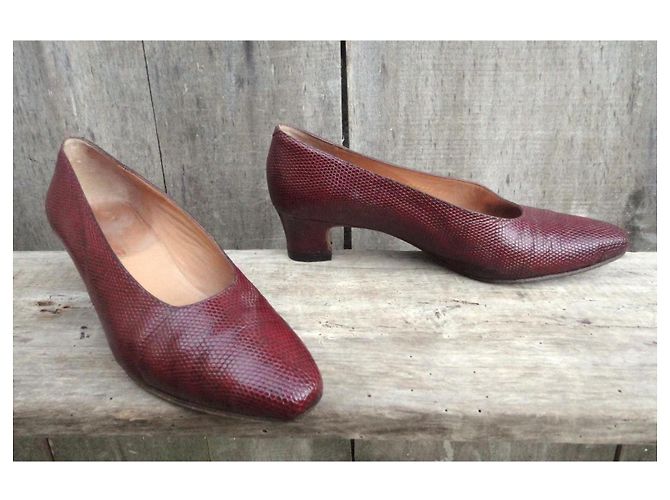 Autre Marque Décolleté Delage Pelle di iguana Rosso Scuro 40 Bordò - vista 2