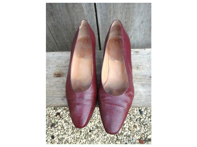 Autre Marque Décolleté Delage Pelle di iguana Rosso Scuro 40 Bordò - vista 4