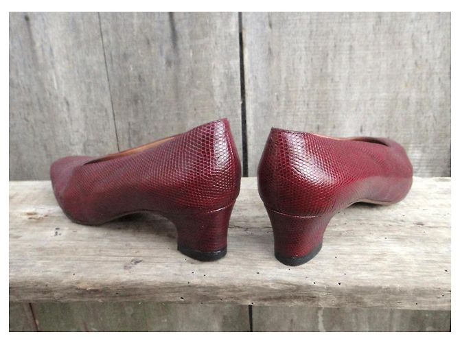Autre Marque Décolleté Delage Pelle di iguana Rosso Scuro 40 Bordò - vista 5