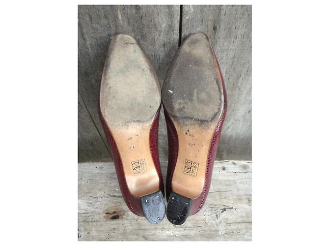 Autre Marque Décolleté Delage Pelle di iguana Rosso Scuro 40 Bordò - vista 6