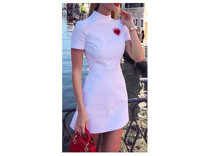 ABITO DIOR CUORE MODELLO SFILATA 40 FR Bianco Rosso - vista 2