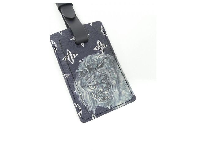 Etichetta nome Monogram Savannah Louis Vuitton Nero Argento Crudo - vista 6