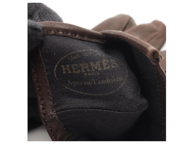 Guanti Hermès Kelly Marrone - vista 3